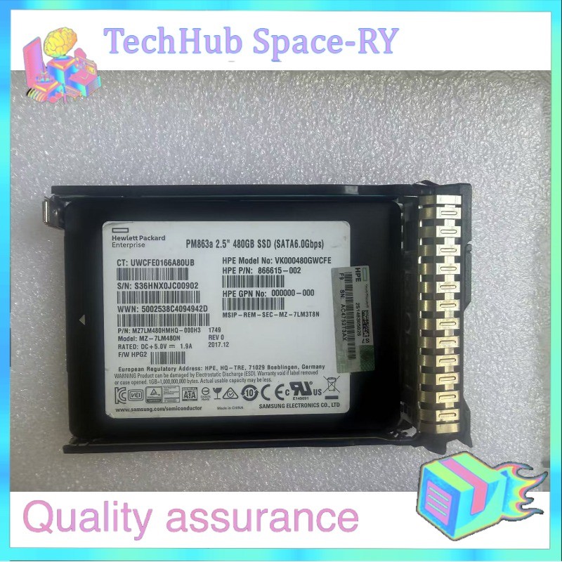 NEW HPE/Samsung 2.5" 480GB SATA 6G G11 Server SSD Replace P41522-001 P40497-B21