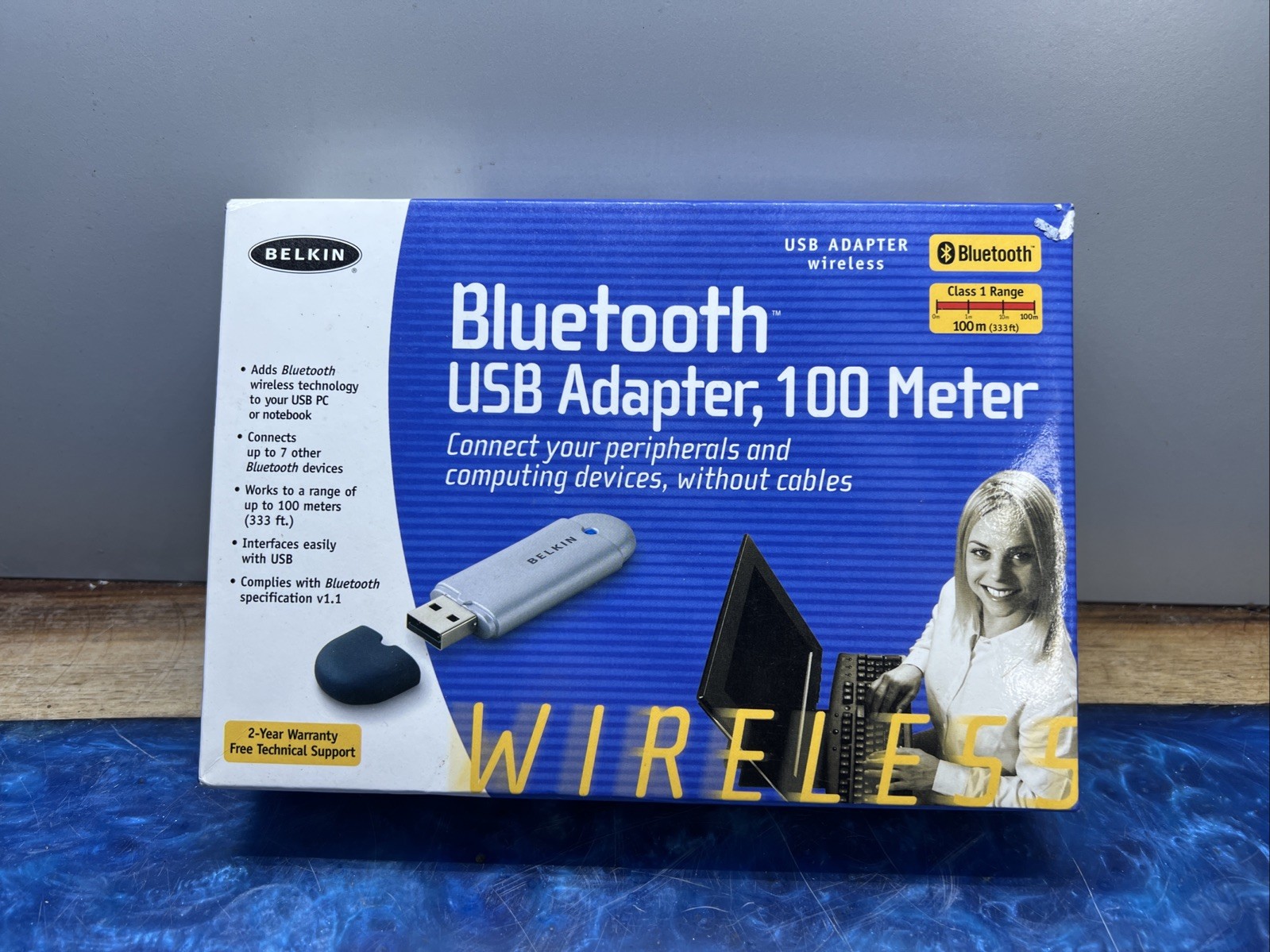 Vintage PC Belkin Bluetooth USB Adapter - 100 Meters- NEW