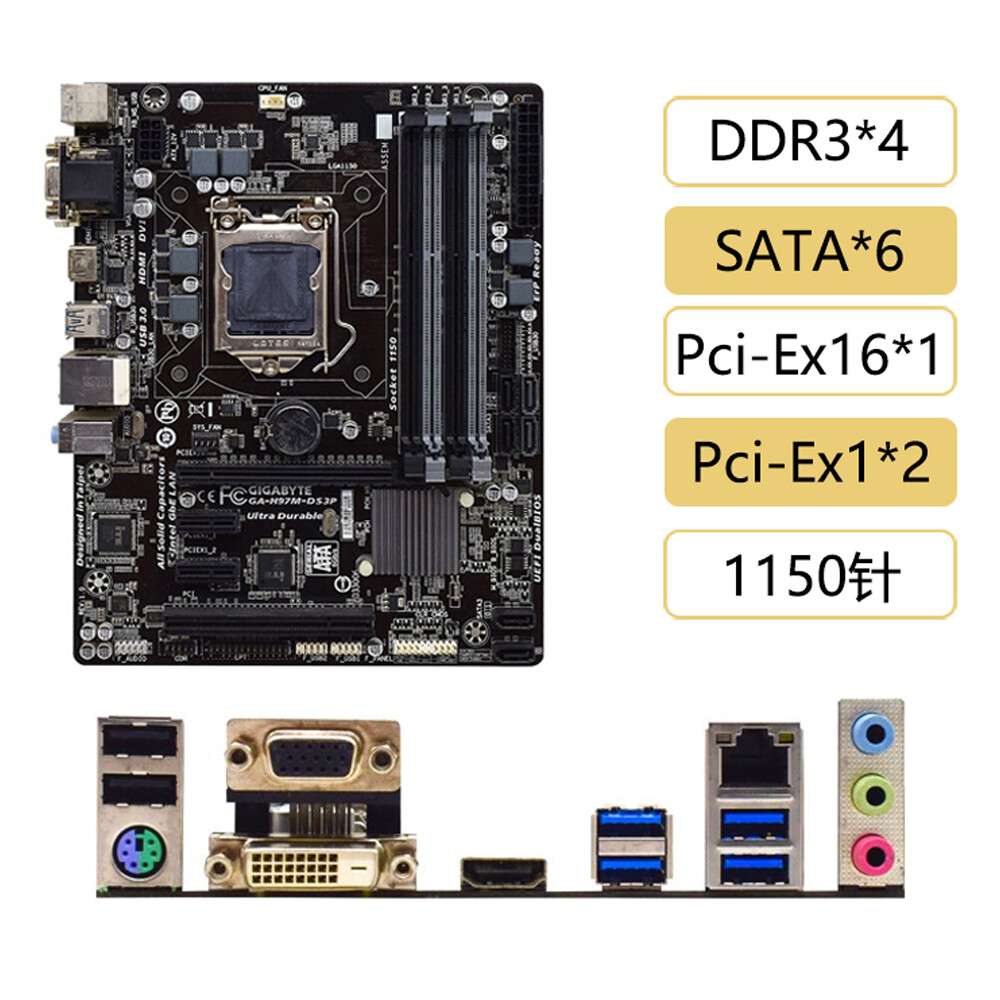 For Gigabyte  DDR3 VGA+DVI+ Micro-ATX Motherboard GA-H97M-DS3P