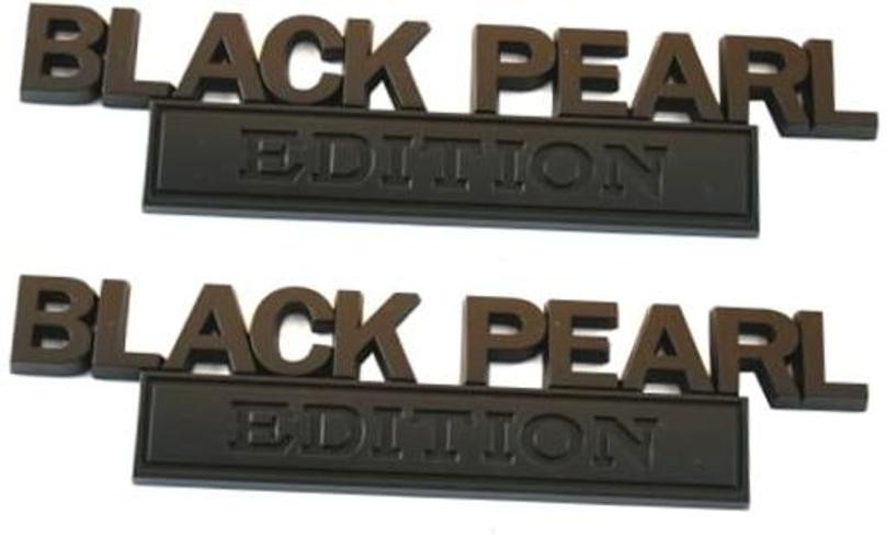 2pcs Black Pearl Emblem Decal Custom 3D Letter Edition Badge Sticker Matte