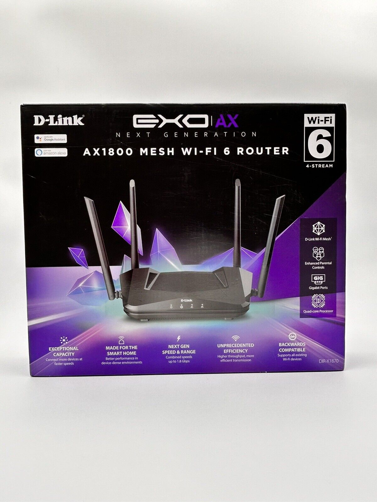 D-Link WiFi 6 Router DIR-X1870 Control Dual Band Gigabit Gaming Network AX1800