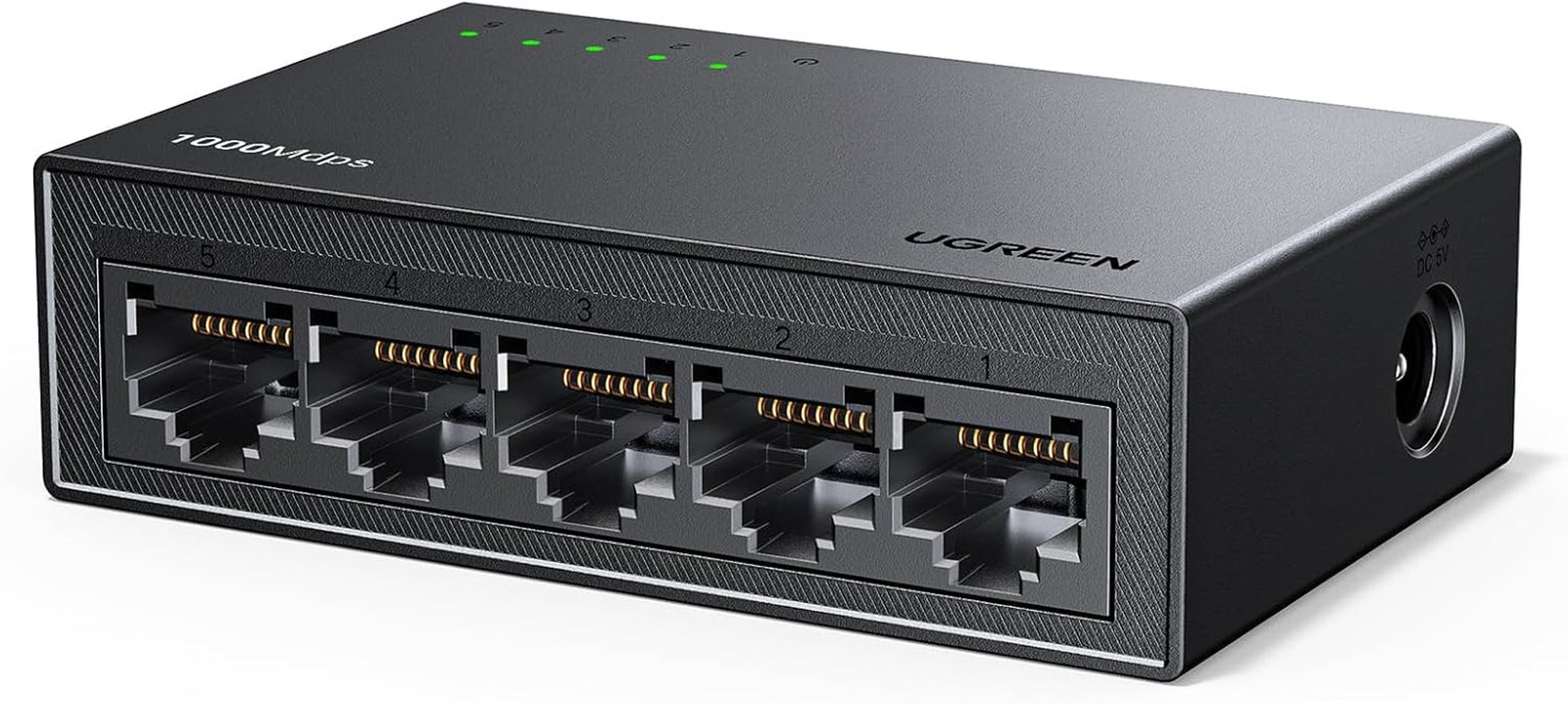 UGREEN Ethernet Switch, 5 Port Gigabit Ethernet Splitter, Plug & Play, Wall