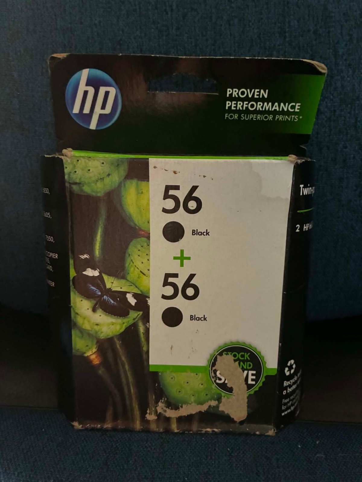 2 pack OEM HP 56 Black Ink cartridge Twin two Combo In Box Sealed Genuine EXP 12