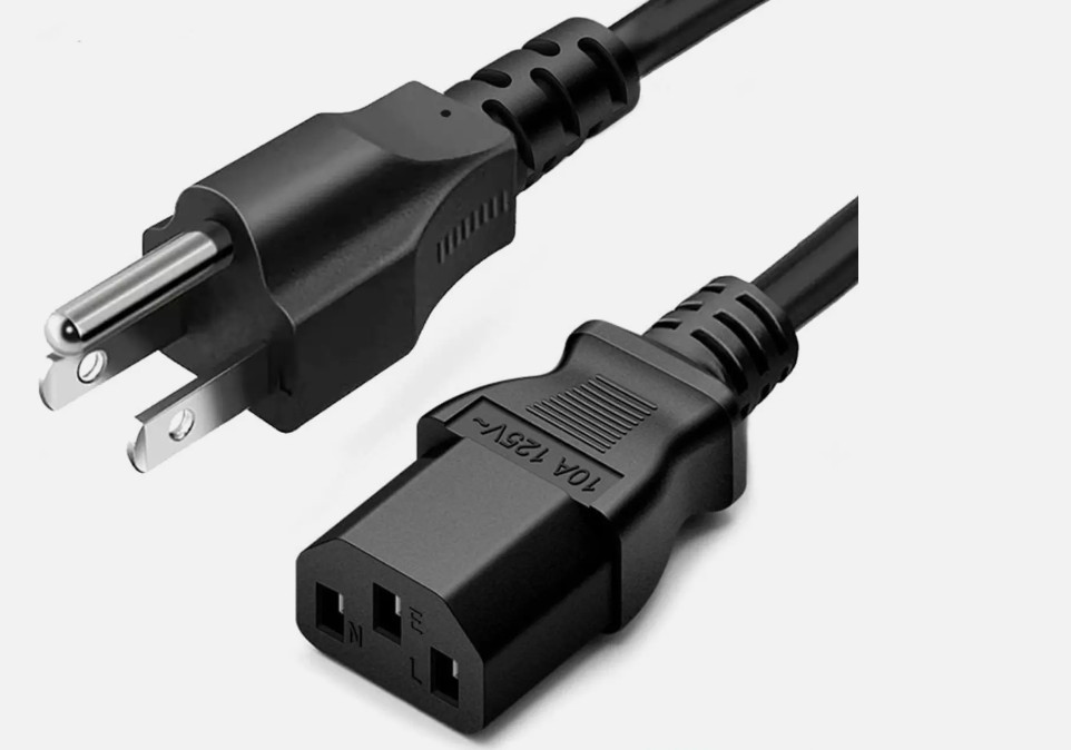 Universal AC Power Cable 3 Prong Power Cord for Computer, Monitor.5 Feet. Pack 3