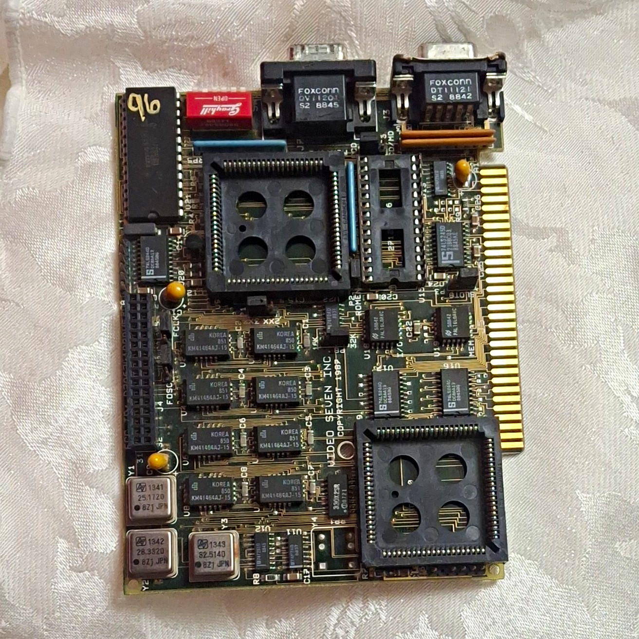 Vintage ISA Interface Card Expansion PCB w/ Dual DB9 Connectors