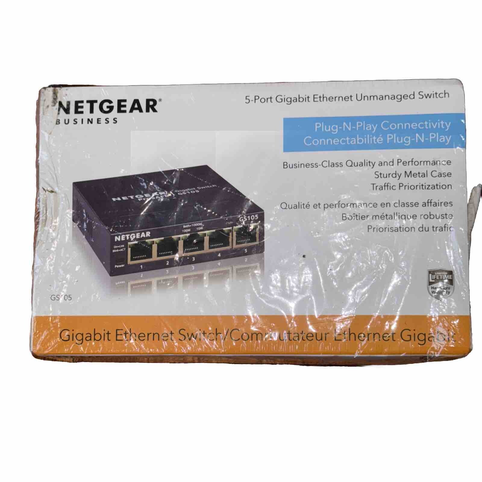 Netgear Business 5-Port Gigabit Ethernet Unmanaged Switch Plug-N-Play GS105