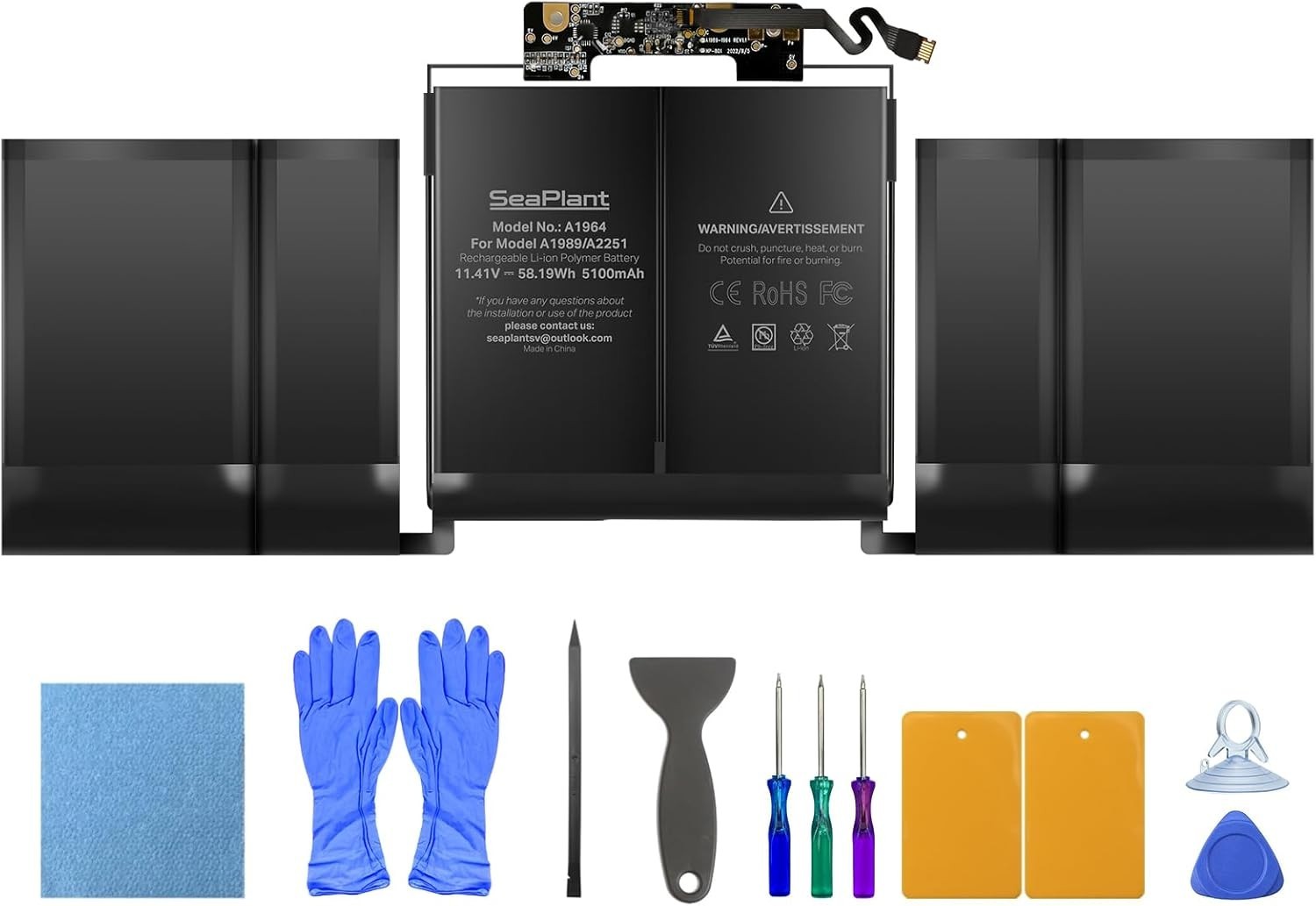 SeaPlant Premium Battery Replacement for Macbook Pro 13 Inch A1989 A1964 A2251