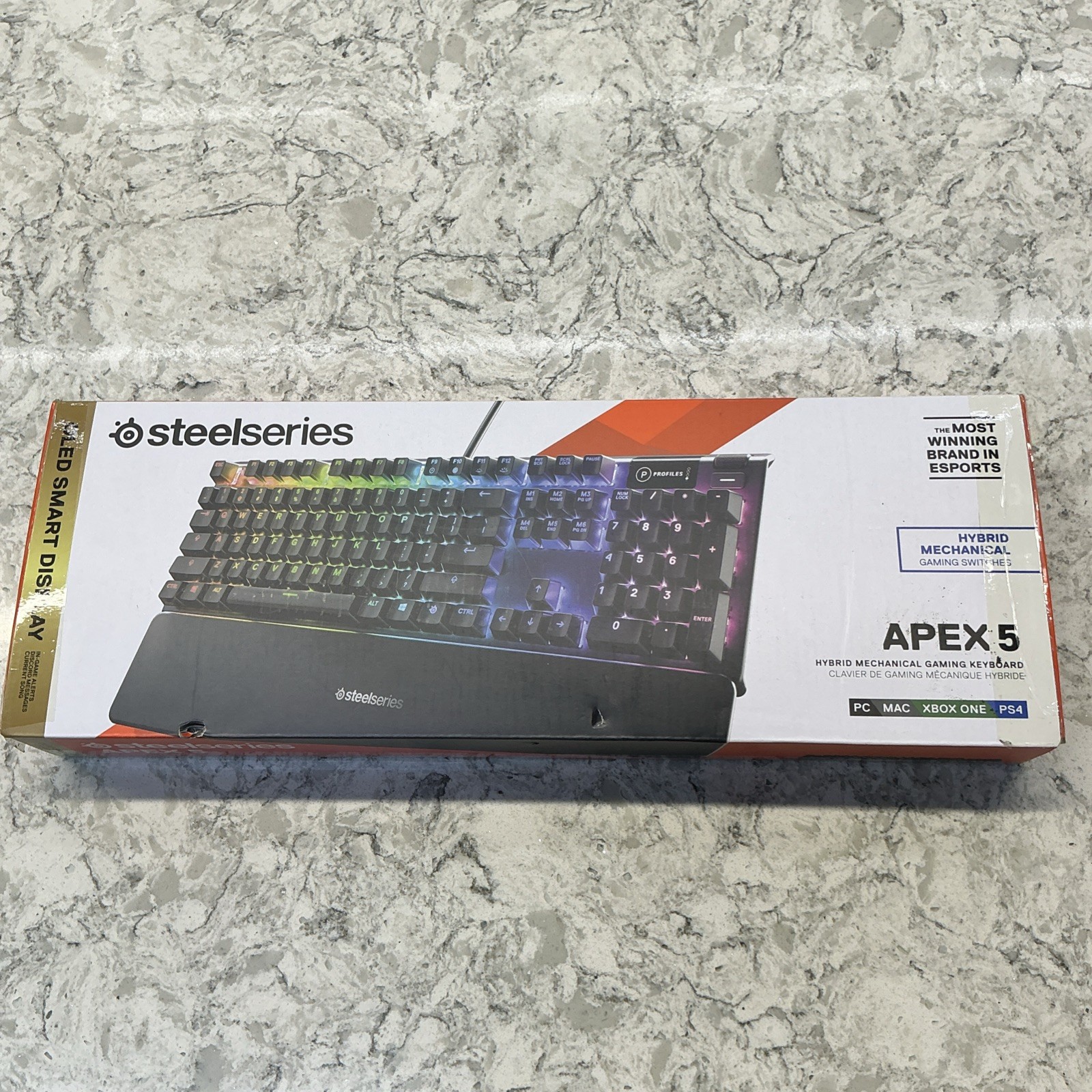 SteelSeries Apex 5 Hybrid Switch RGB Aluminum Mechanical Gaming Keyboard