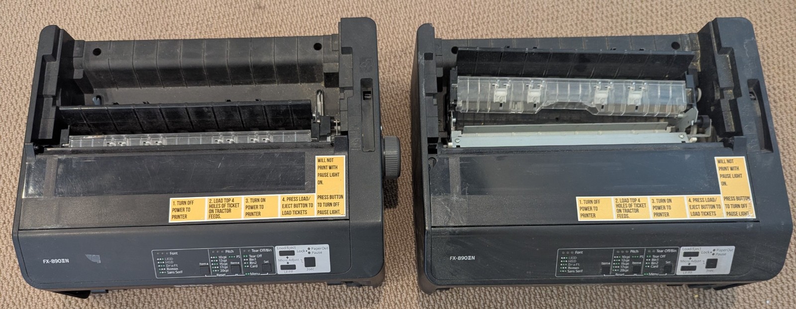 Lot Of 2 Epson FX-890II Impact Printer