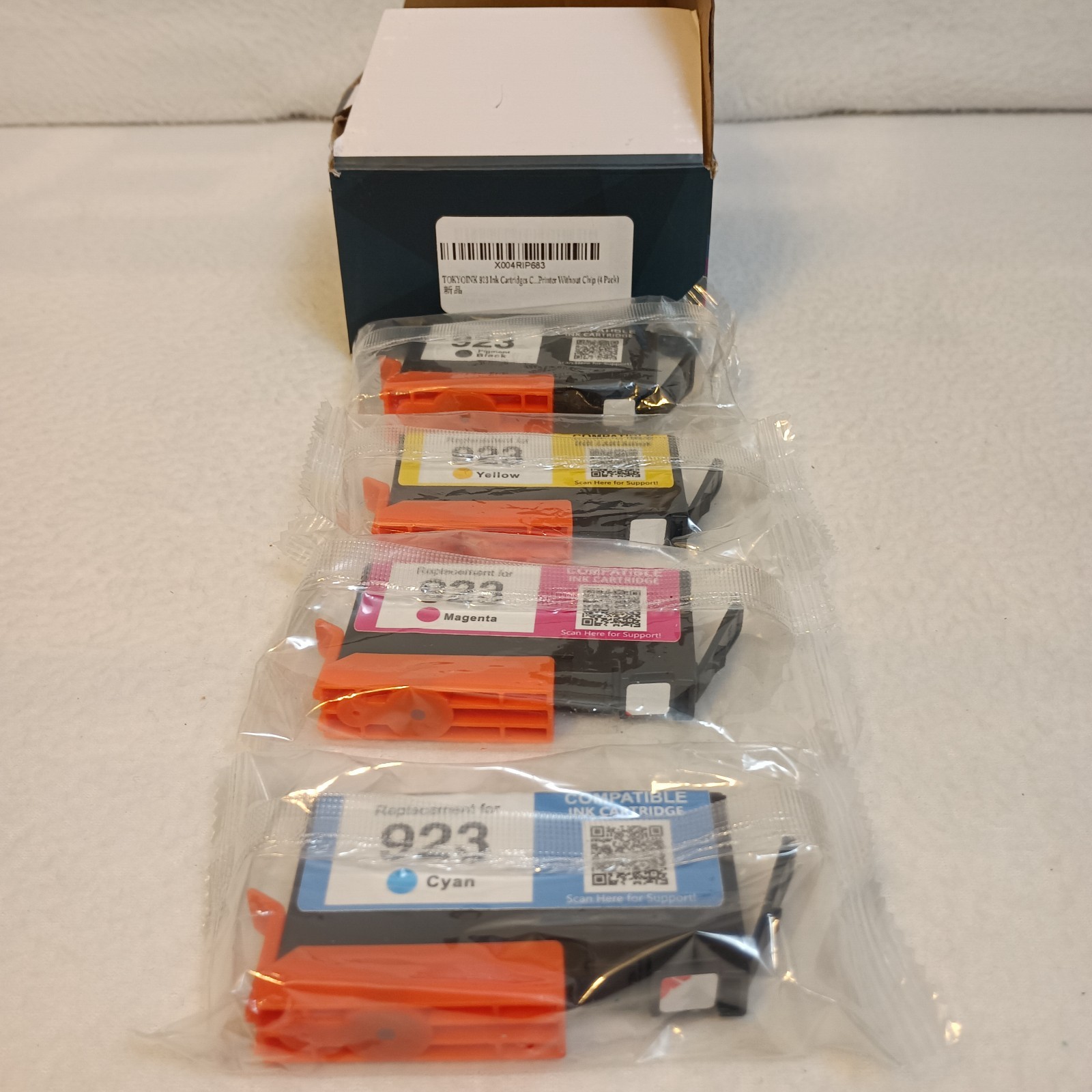 TOKYOINK 923 Ink Cartridges 4 Pack CMYK For HP OfficeJet Pro No Chip