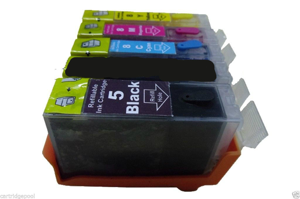 4 pack Refillable ink cartridges for Canon PGI-5 CLI-8 PIXMA MX700 iP3300 iP3500