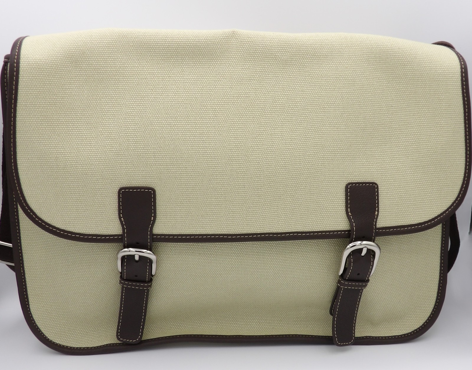 Levenger Briefcase/Computer/Messenger Bag canvas and leather with shoulder strap