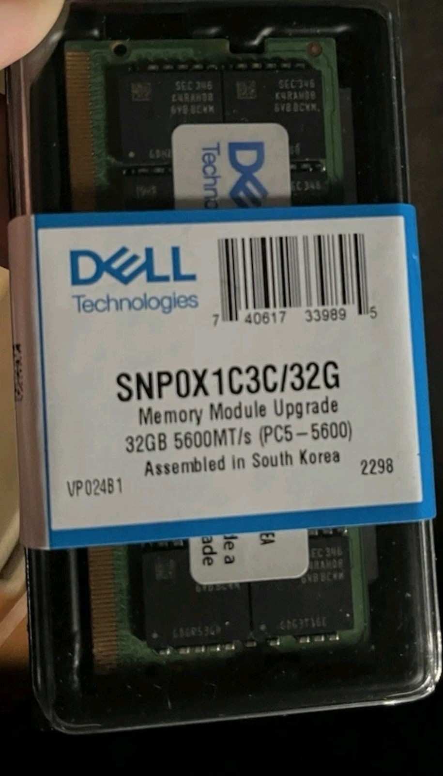 Samsung 2x32GB PC5-44800 DDR5 5600 MHz SODIMM Laptop Memory RAM Alienware Dell