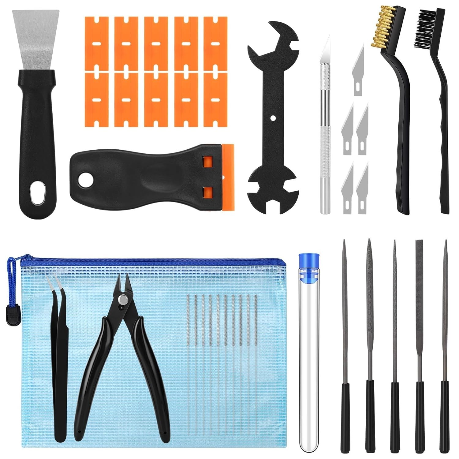 38PCS 3D Printer Tools, 3D Printer Tool Kit with Nozzle Cleaner, Scraper, Files,