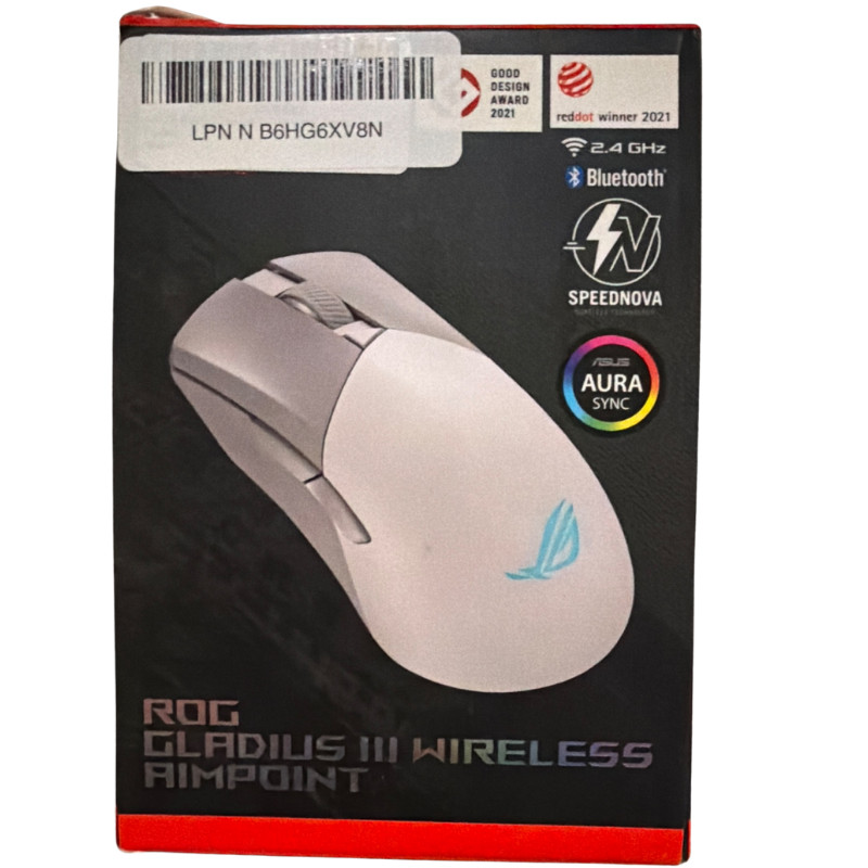 ASUS ROG Gladius III Wireless AimPoint Gaming Mouse 36000 DPI White New