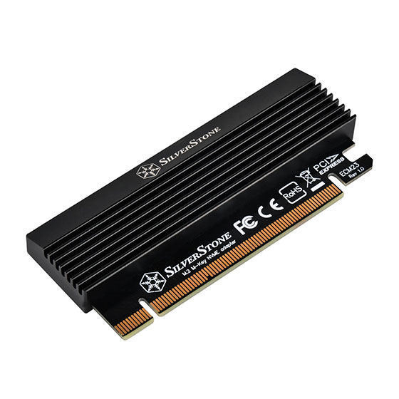 Silverstone ECM23 M.2 (M Key) to PCI-E NVMe/AHCI Aluminum Thermal Pad Adapter