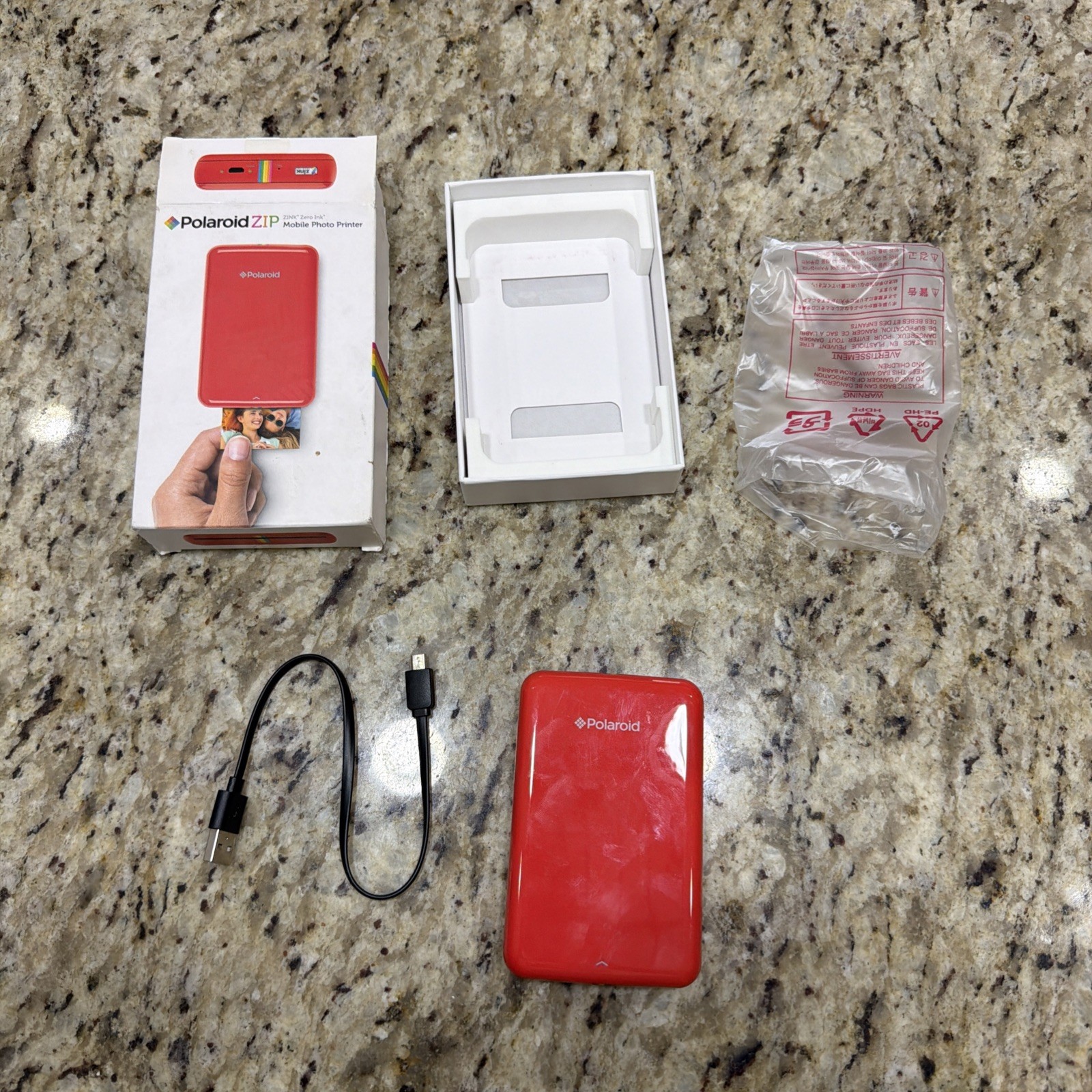 Polaroid ZIP Bluetooth Mobile Photo Printer Zink Zero Ink POLMP01R Red OPEN BOX