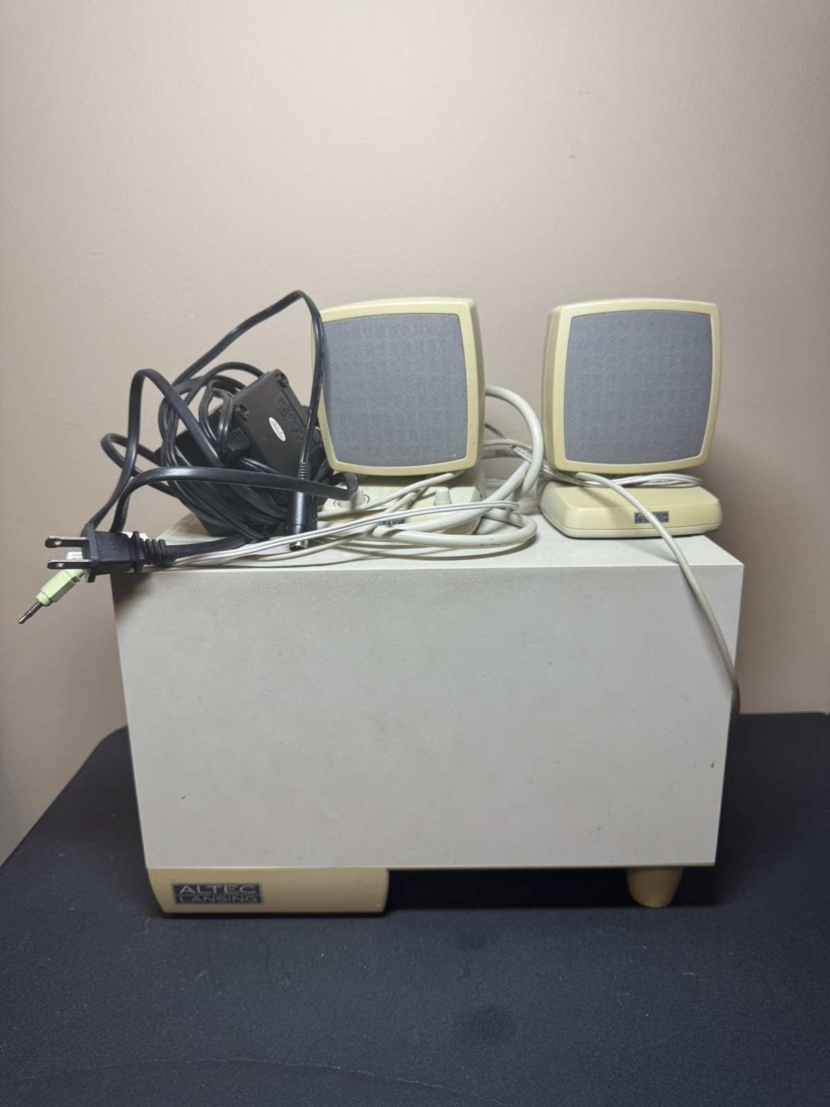 Altec Lansing ACS340 2.1 Multimedia Computer Speaker System Subwoofer & Adapter