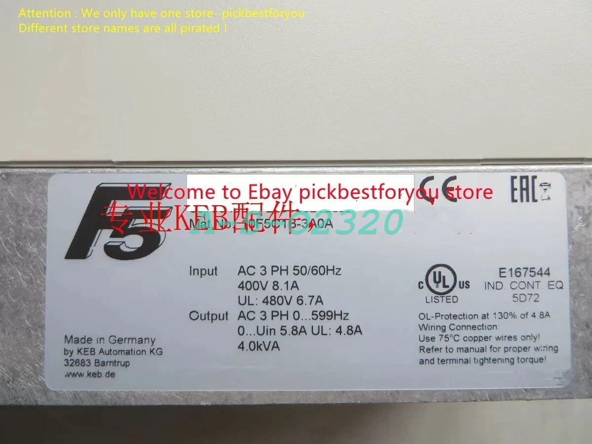 USED 1PCS 100% tested KEB 10F5C1B-3A0A  (FedEx/DHL)