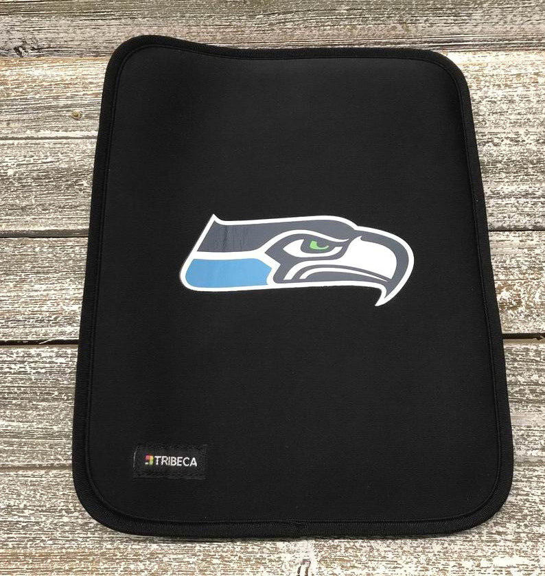 SEATTLE SEAHAWKS NFL TRIBECA NEOPRENE SLIP SLEEVE IPAD PROTECTOR 10" X 8" BLACK