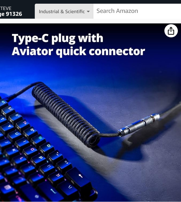 GUNMJO Pro Custom Coiled USB C Cable for Gaming Keyboard Double Sleeved Pro Cust