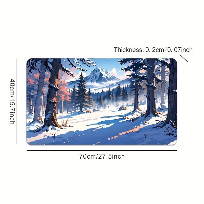 High-Definition Mouse Pad Featuring a Snowy Mountain Landscape, Thickened, Enl