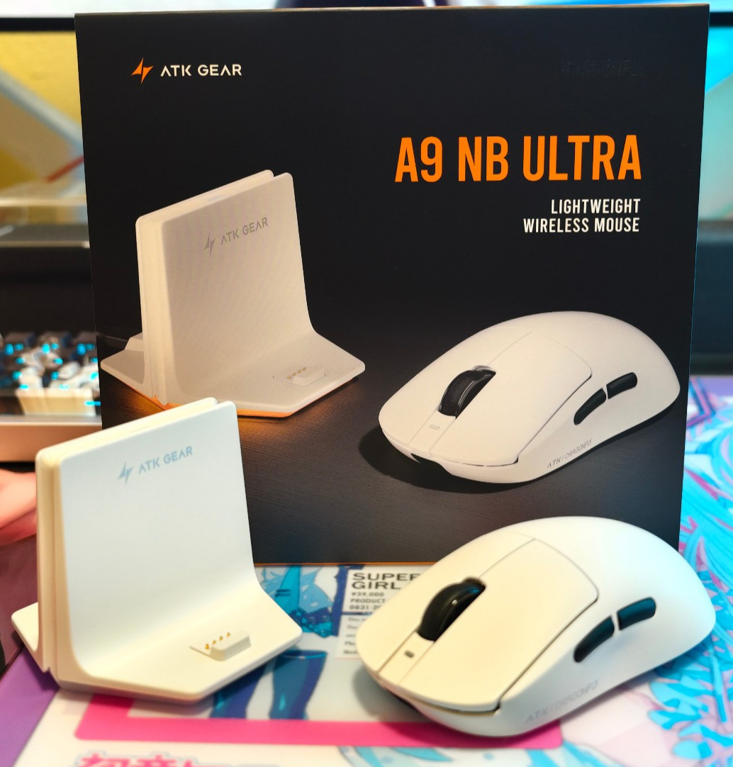 ATK Gear Dragonfly A9 NB Ultra Lightweight Wireless Mouse - White - Used