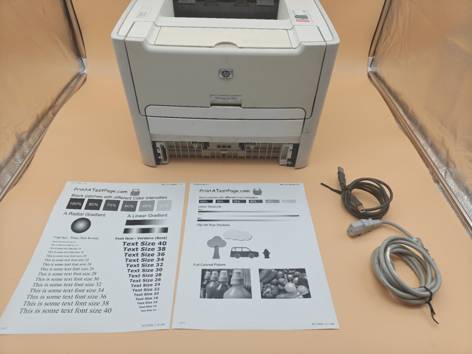 HP LaserJet 1160 Monochrome Laser Printer Tested Working USB Cable & Toner
