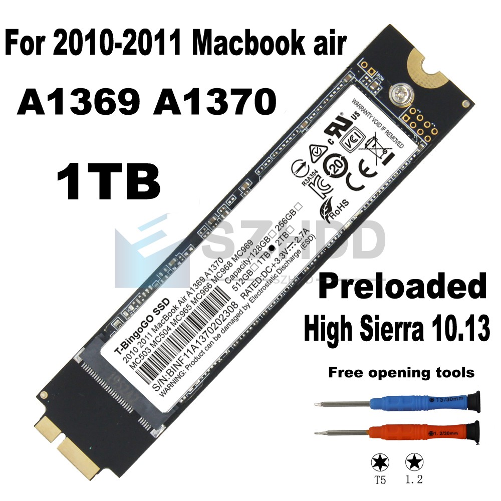 NEW 1TB SSD For 2010 2011 MacBook Air A1369 EMC 2392 2469 A1370 EMC 2393 2471