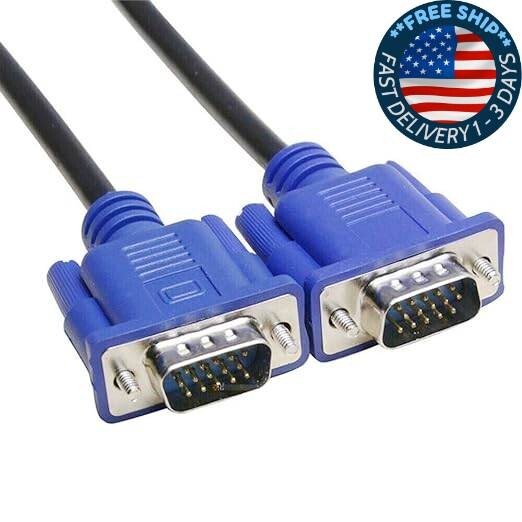 Cable VGA a VGA, 1,5 m/5 pies VGA macho a macho Cable de extensión de vídeo.2024