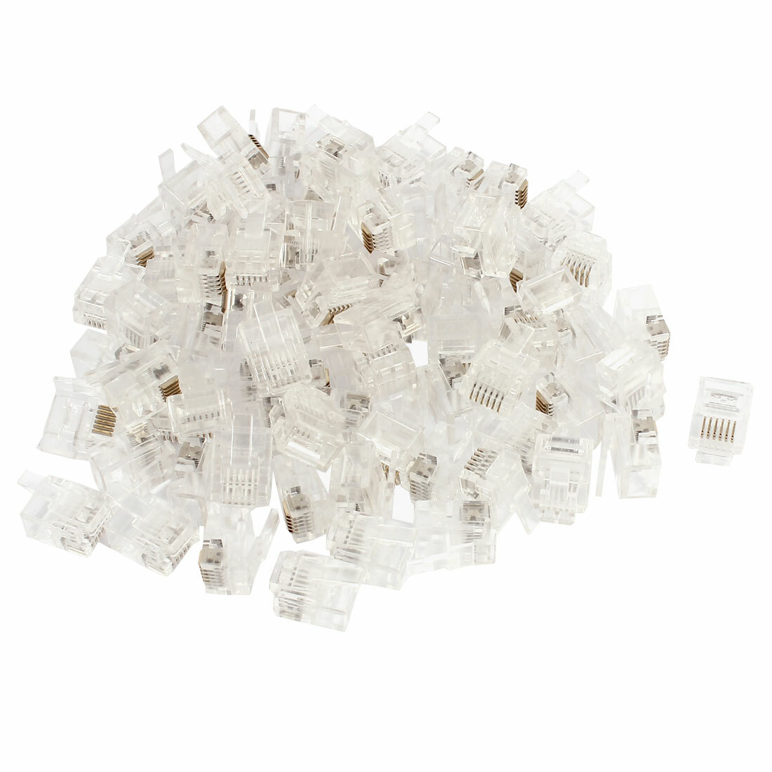 80pcs RJ12 6P6C Modular Network Crimping Ethernet Cord Wire Adapter Connector