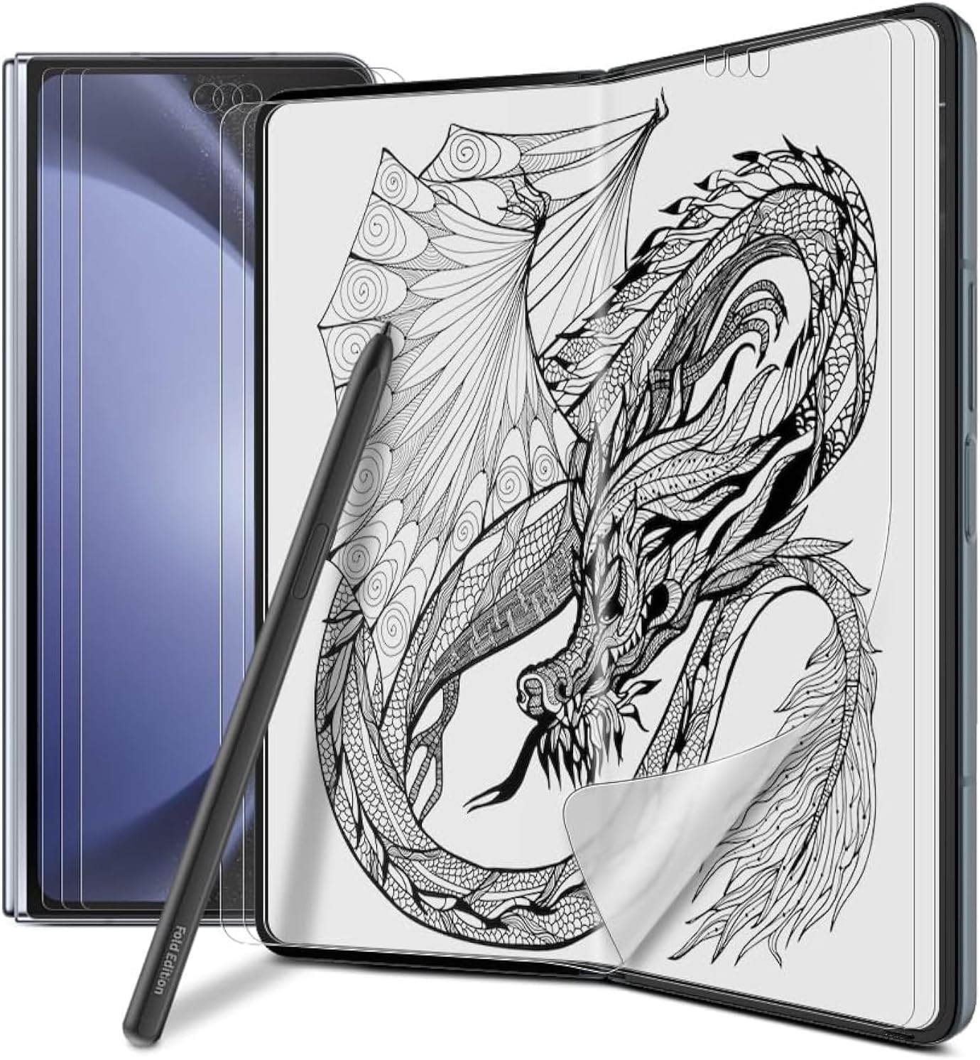 3 Pack Samsung Galaxy Z Fold 5 Anti-Glare Matte Screen Protector, Bubble Free