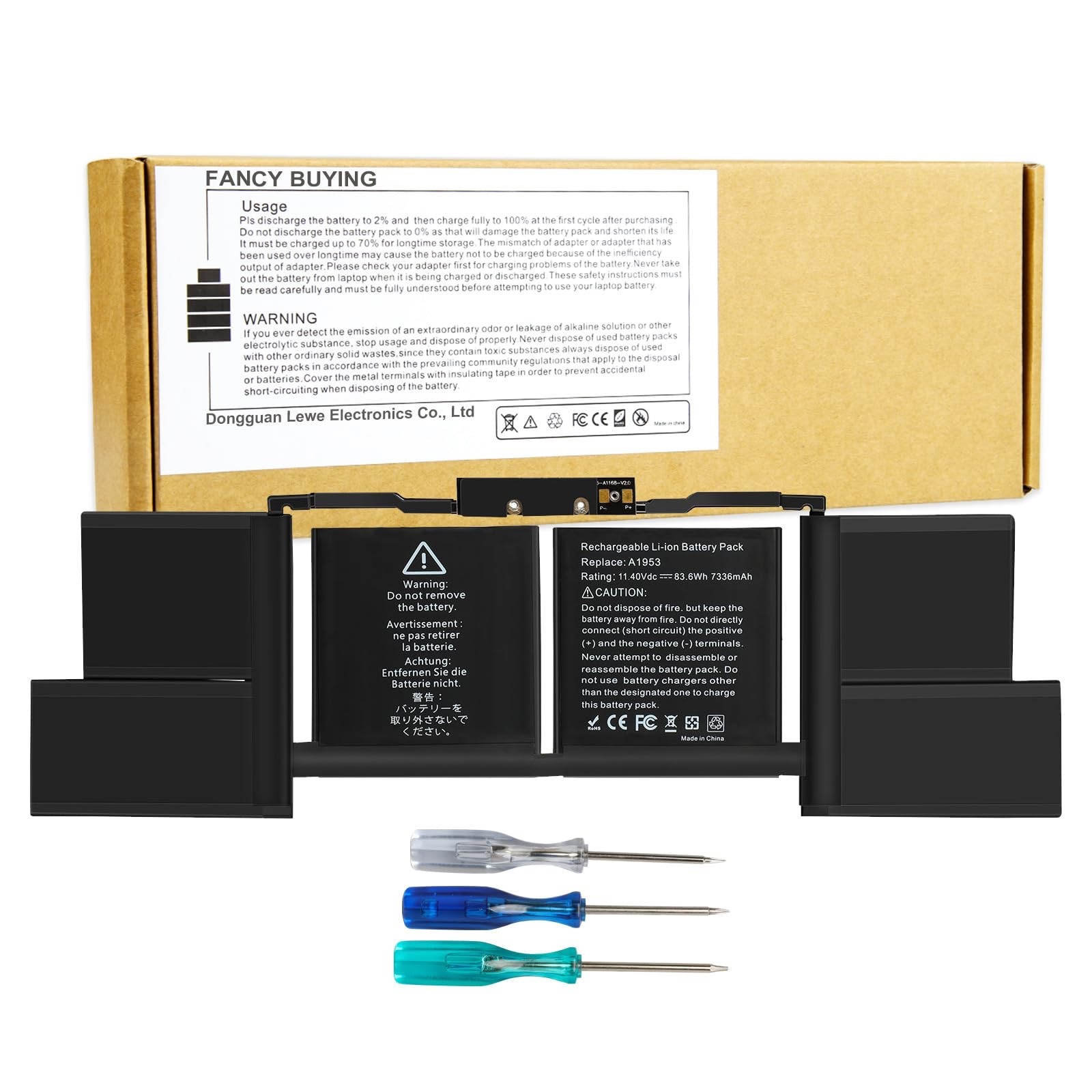 🔋 A1953 Replacement Battery for MacBook Pro 15" A1990 Mid 2018 2019 83.6Wh