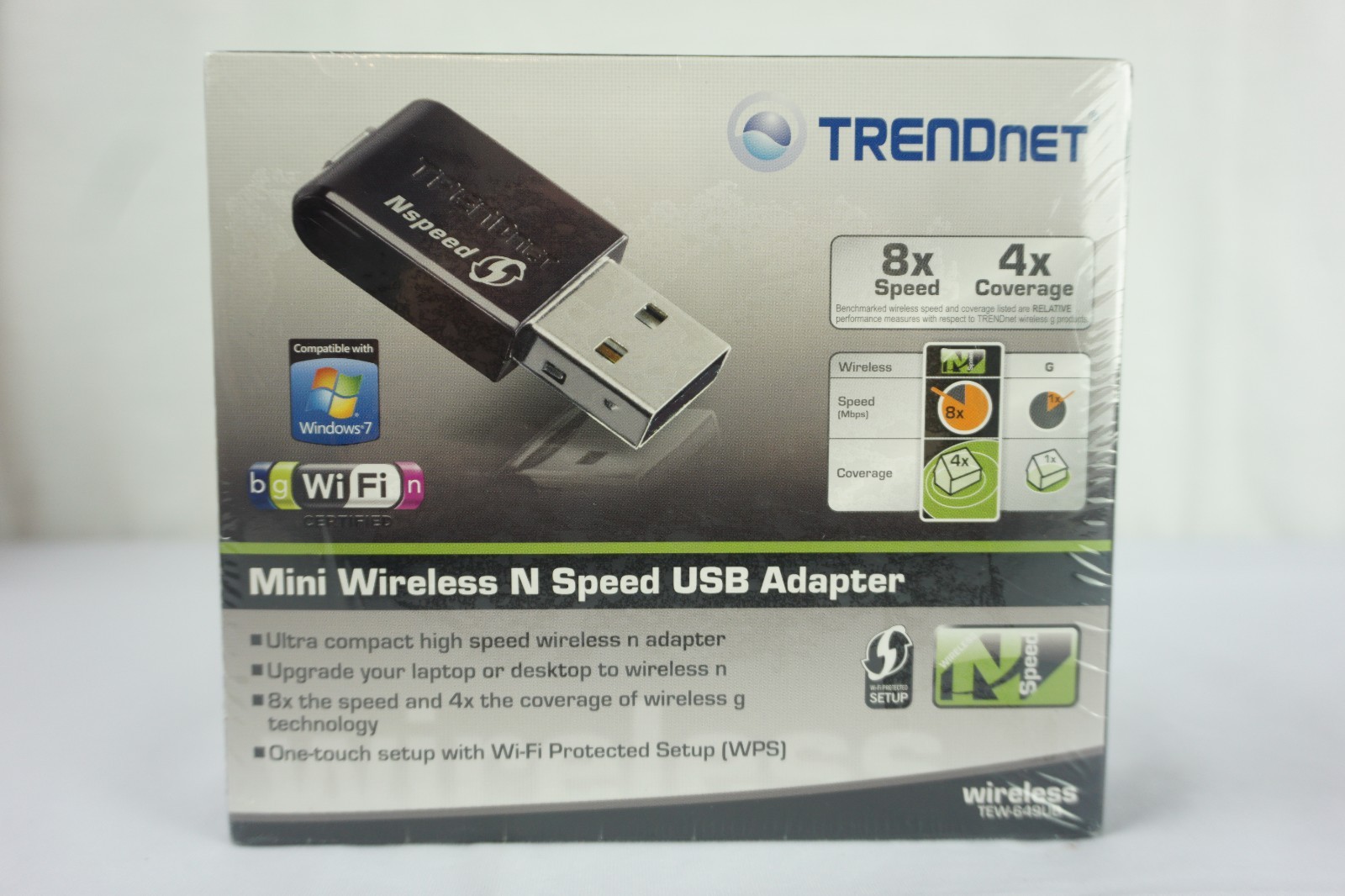 TrendNet Mini Wireless Networking N Speed USB Adapter TEW-649UB WiFi NEW