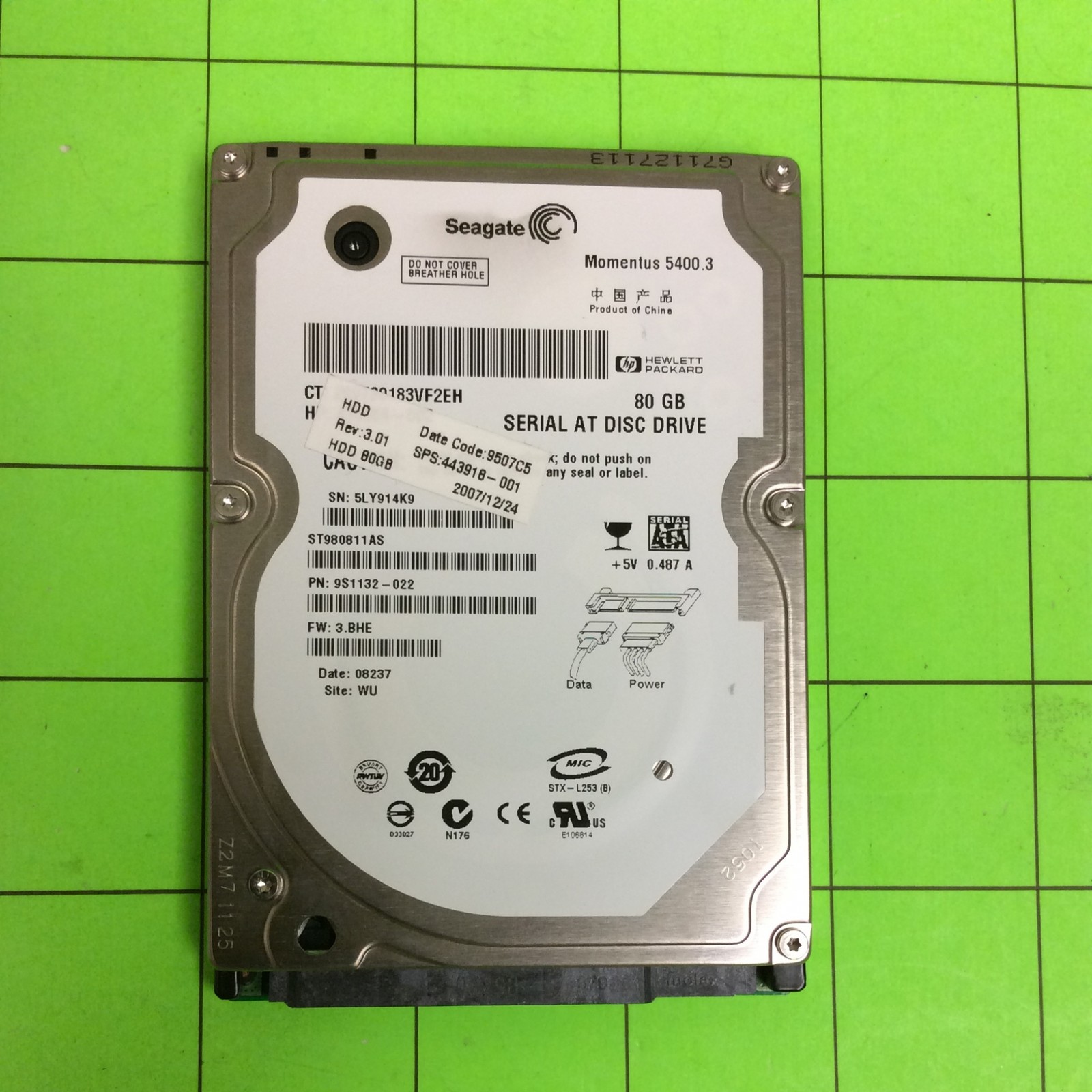 Laptop Seagate ST980811AS 9S1132-022 80GB Momentus SATA Hard Disk Drive