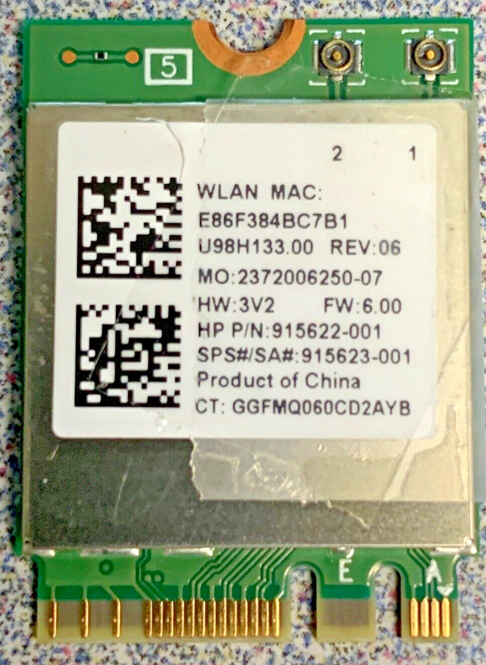 HP Pavilion AIO 24-XA1014 24" Genuine WiFi Card 915622-001 Realtek RTL8822BE