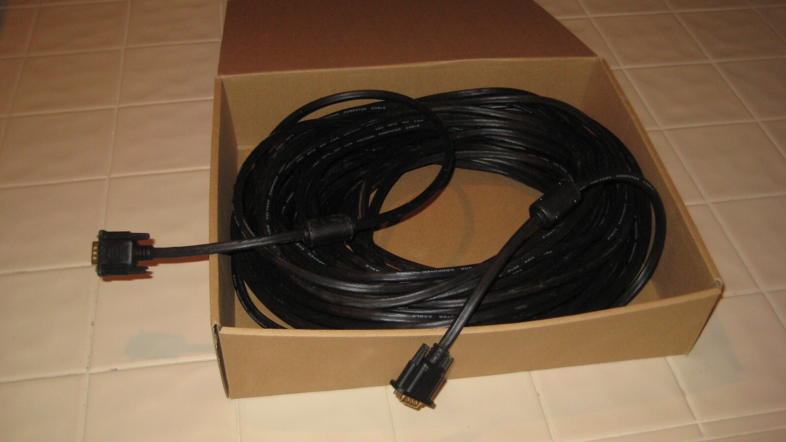 100ft (foot) SVGA M/M Monitor Cable -- Gold 15 pin Male to Male Connectors