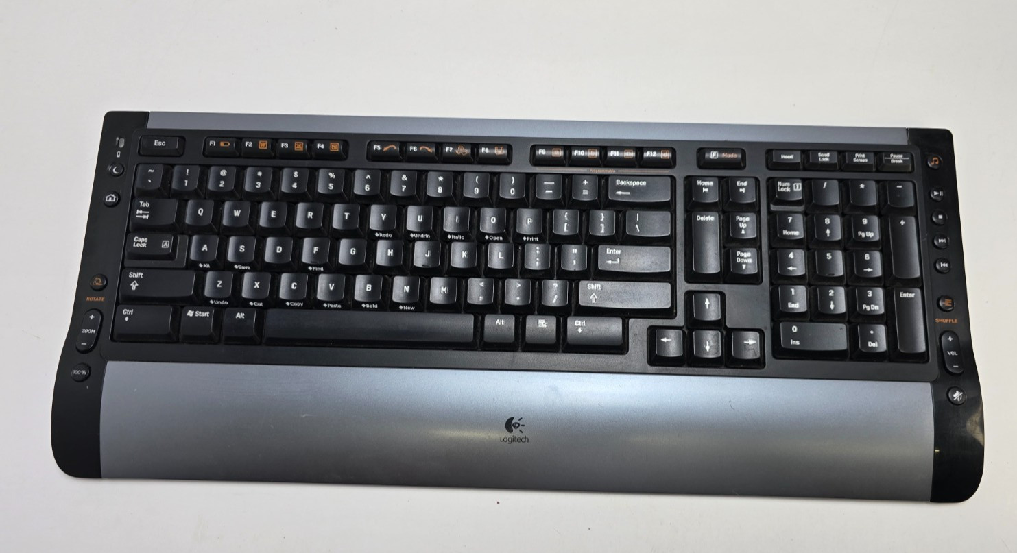 Logitech S510 Y-RAK73 Cordless Desktop Keyboard No USB Receiver Tested Works