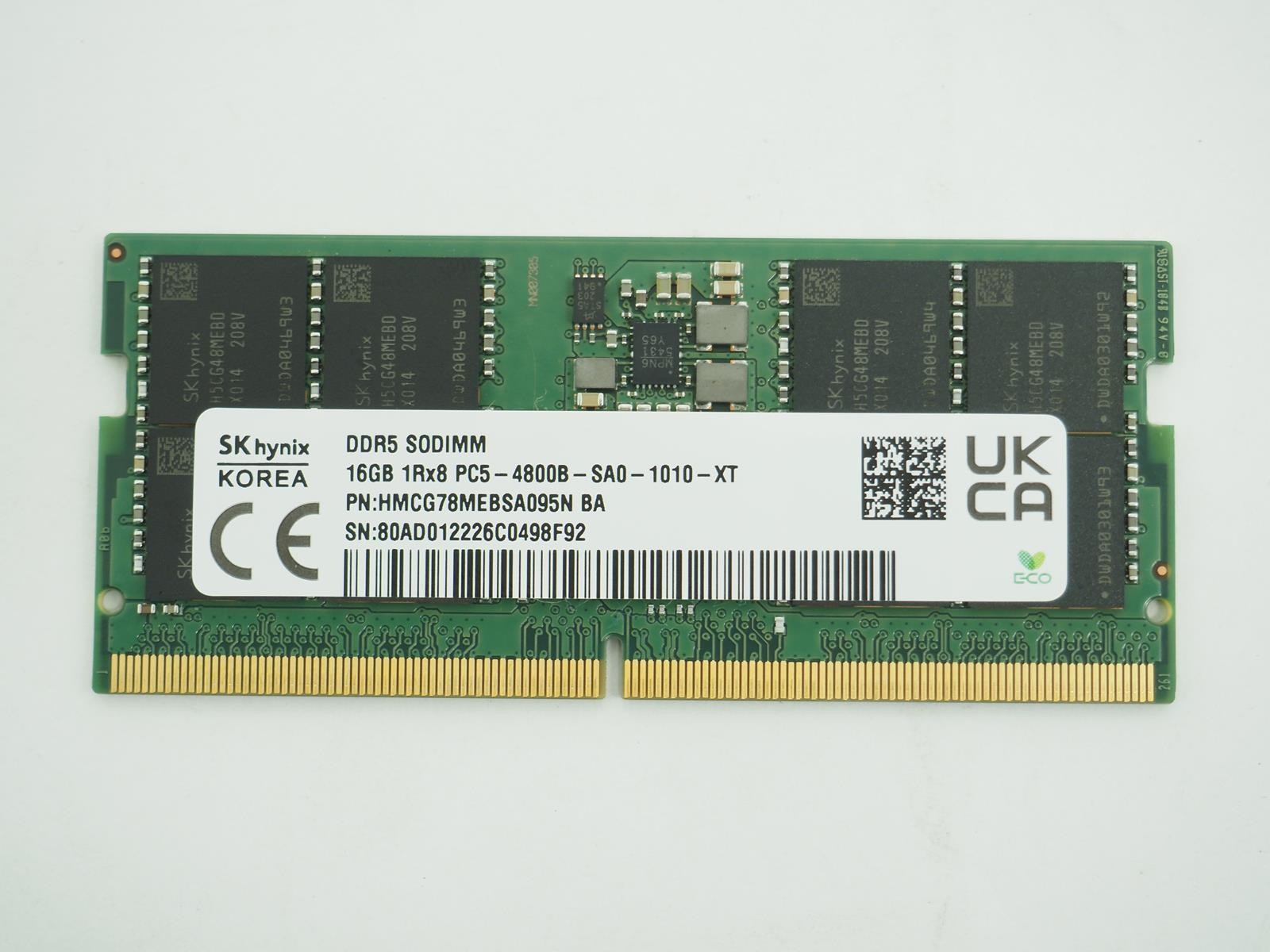 SK HYNIX 16GB PC5-4800B Laptop Ram / SO-DIMM Memory - HMCG78MEBSA095N BA