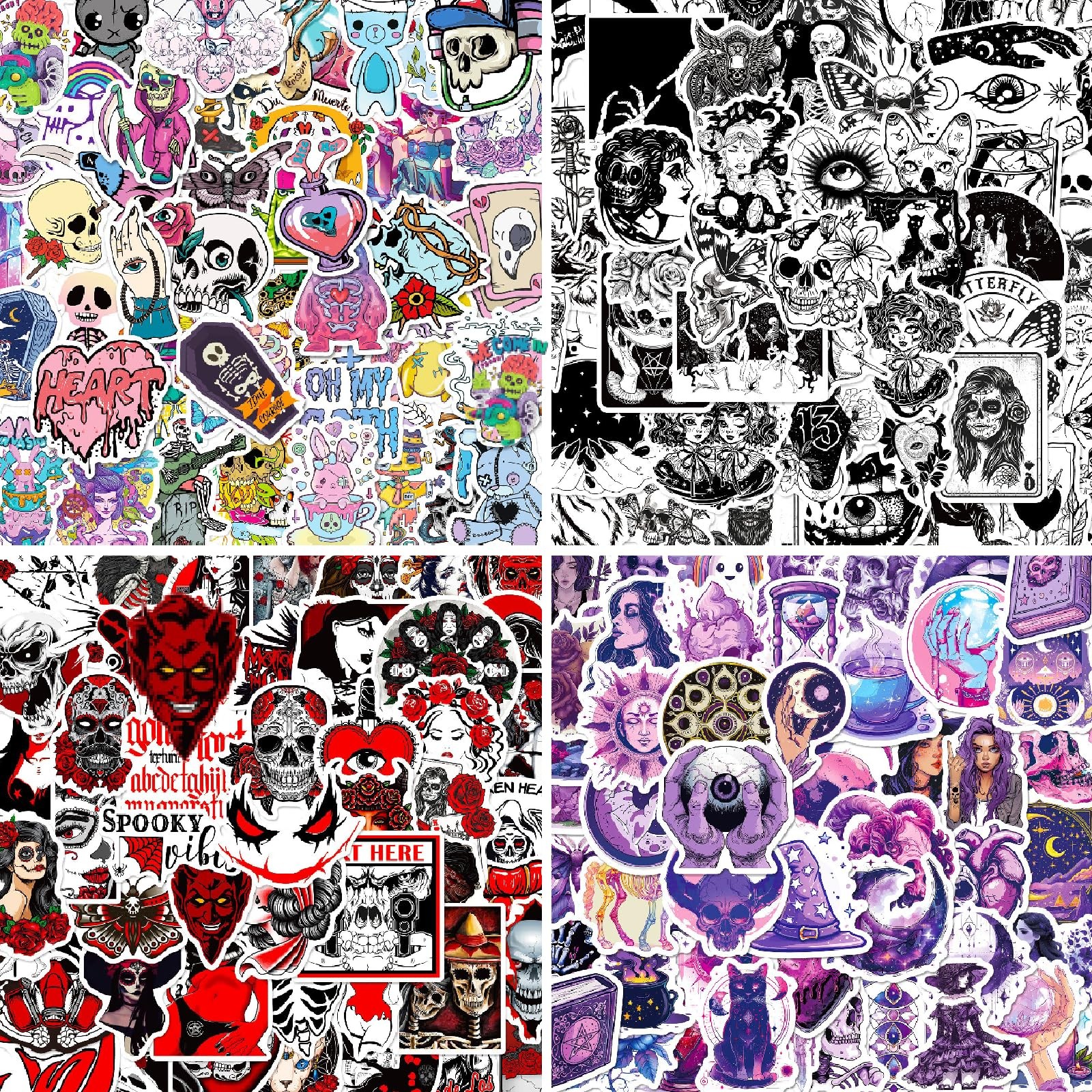 200 Pcs Horror Goth Decor Stickers Bulk.Goth 200