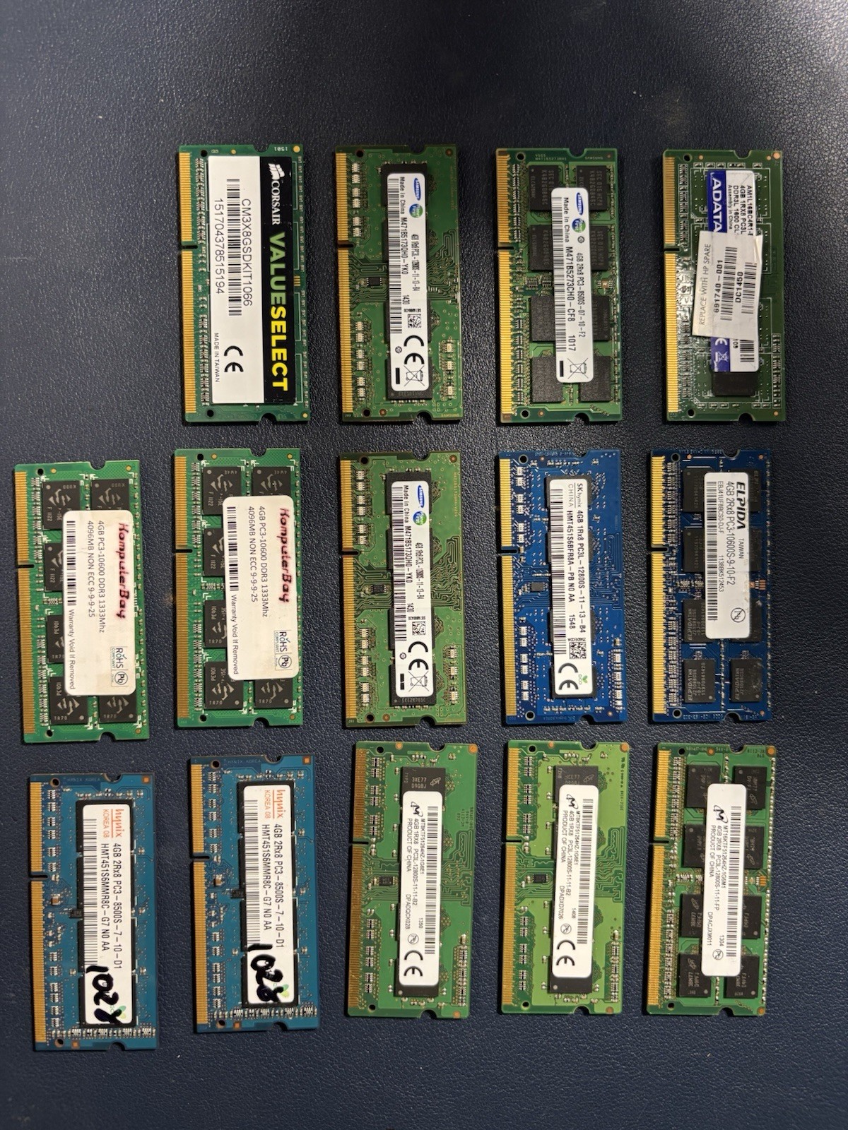 Lot of 26 Laptop RAM DDR3 SODIMM Mixed 14x 4GB PC3 & 12x 2GB PC3 Tested Working