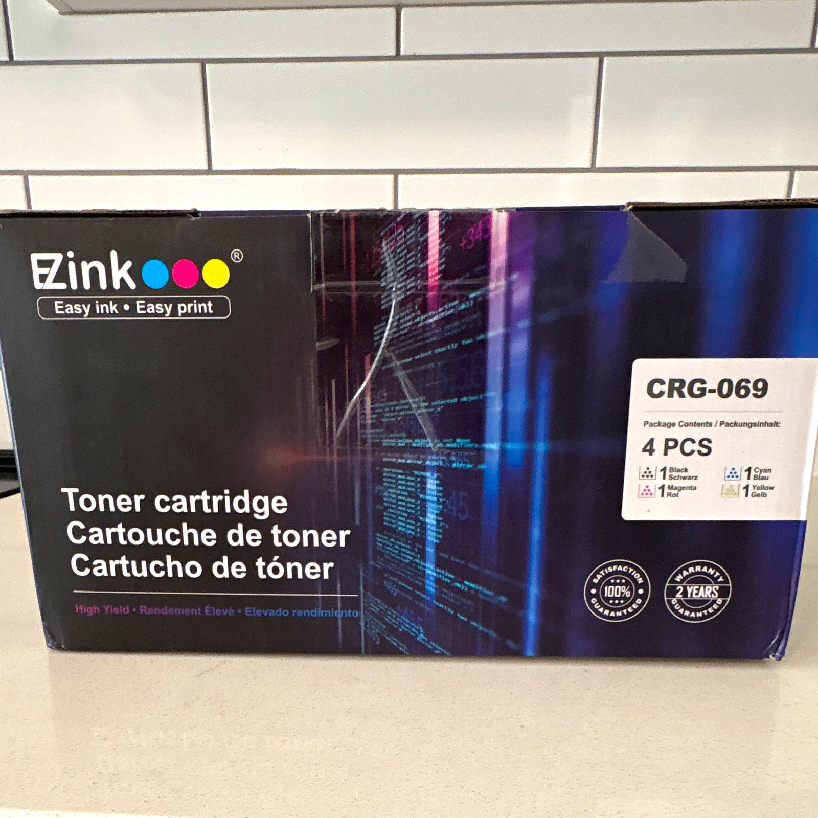 EZ Ink CRG-069 High Yield Toner 4 Pack BK/C/M/Y for Canon Laser