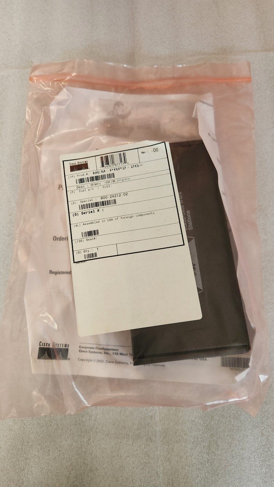 MEM-PRP2-2G 2GB Memory Cisco Original 12000 Series PRP-2