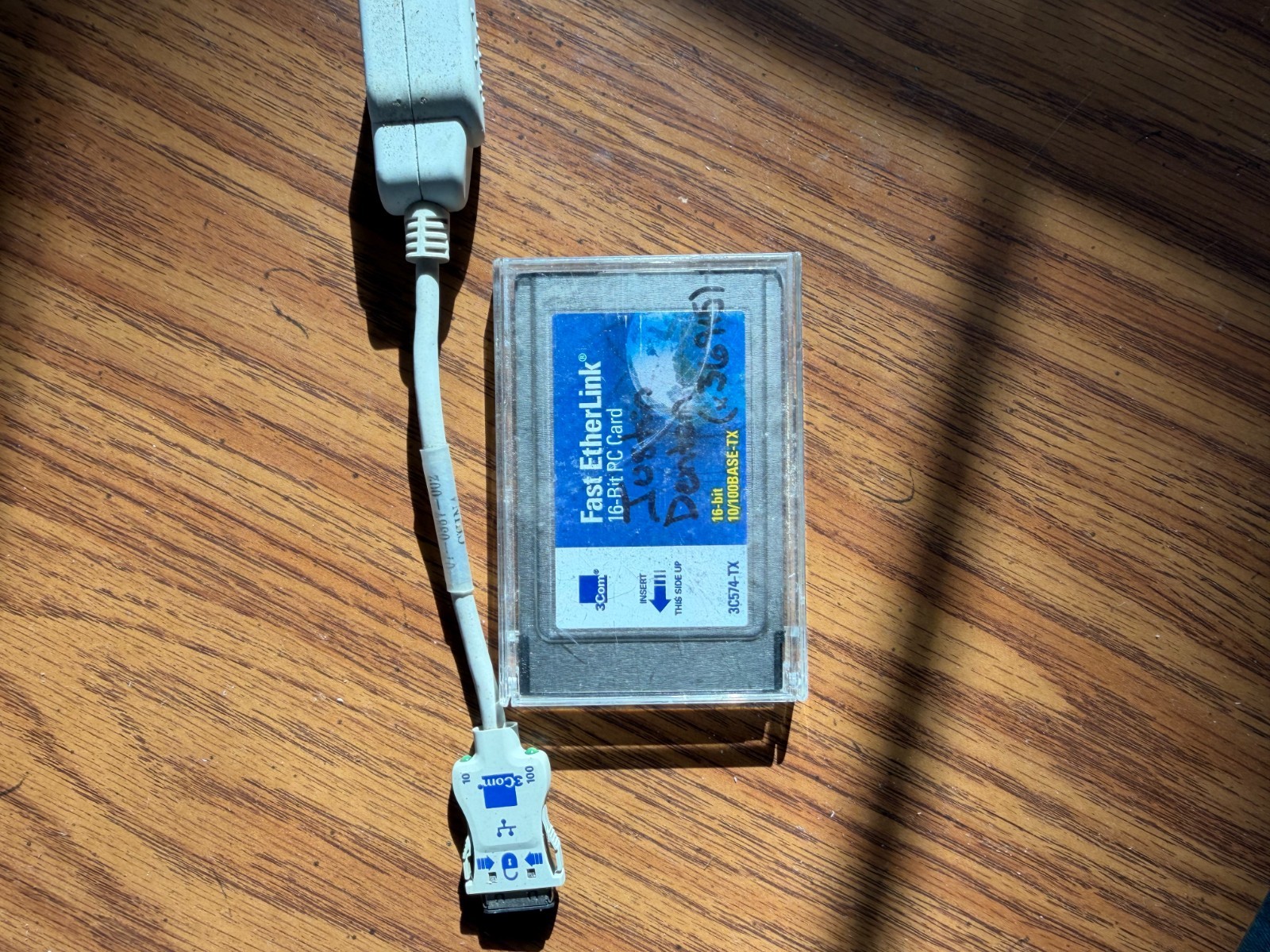 3Com 10/100 LAN PCMCIA Ethernet PC Card with Dongle Cable 3C574-TX