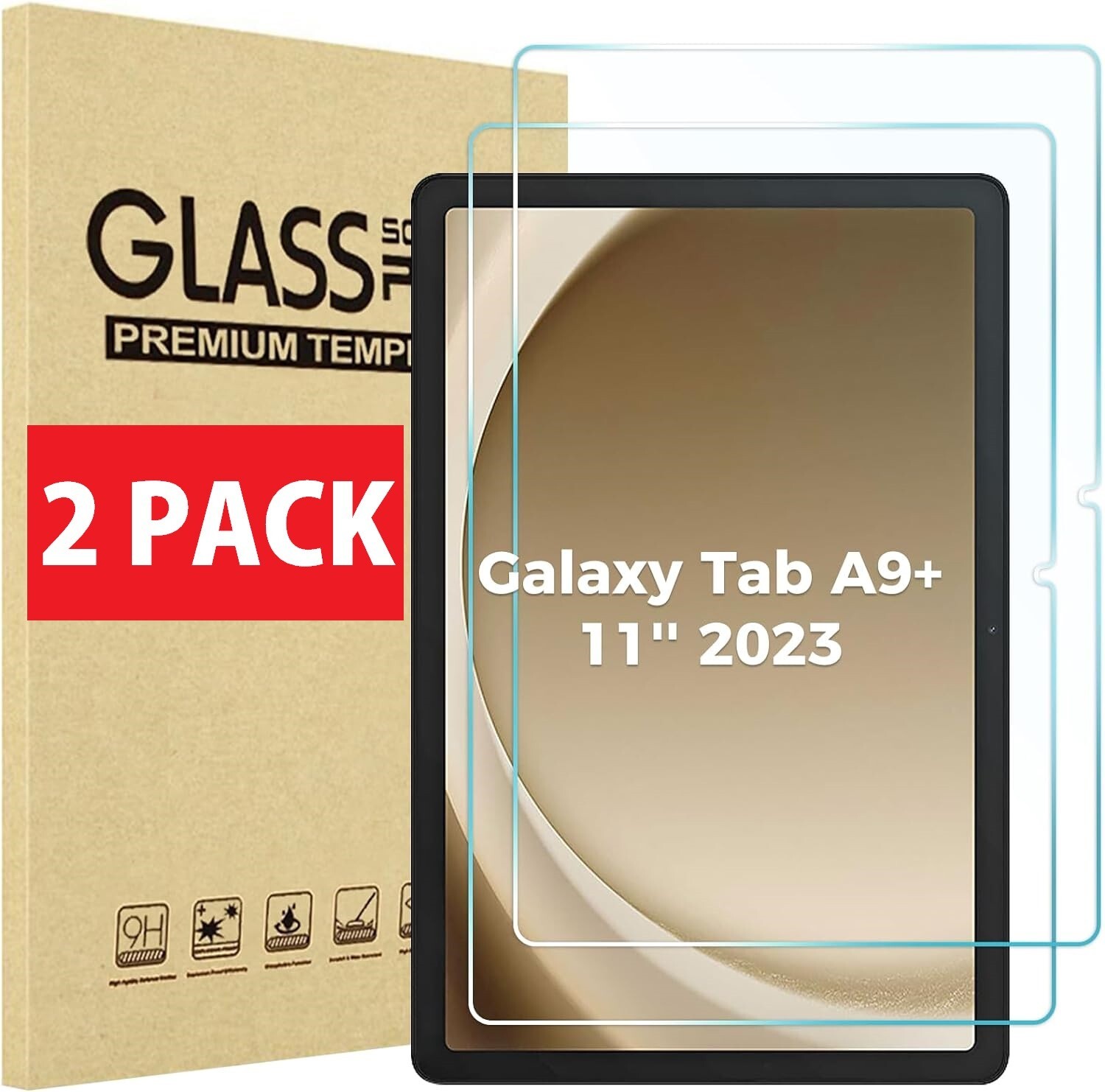 2X For Samsung Galaxy Tab A9+ 5G Tempered Glass Screen Protector X210/X216/X218