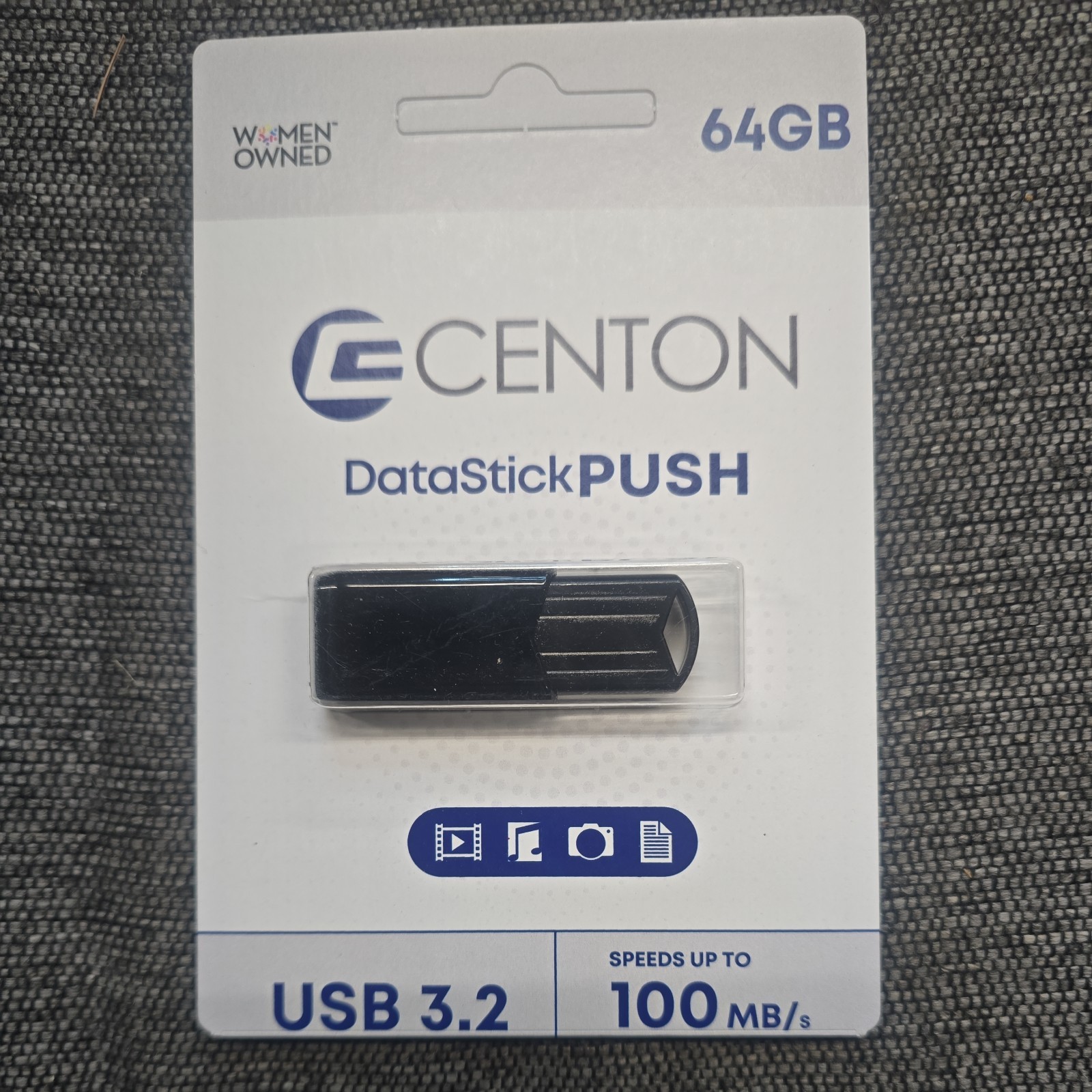 64GB Centon Datastick Pro USB3.2 Type A Flash Drive - Black