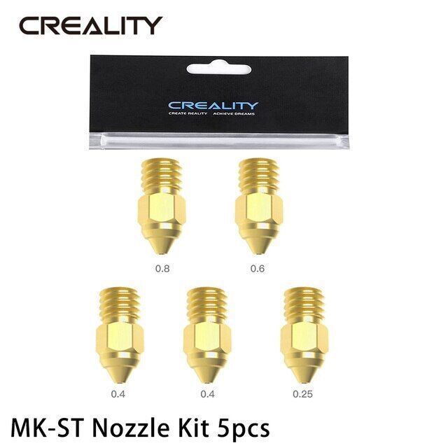Creality 5PCS MK-STExtruder 3D Printer Brass Nozzle Kit for Ender 3 S1 Pro CR-10