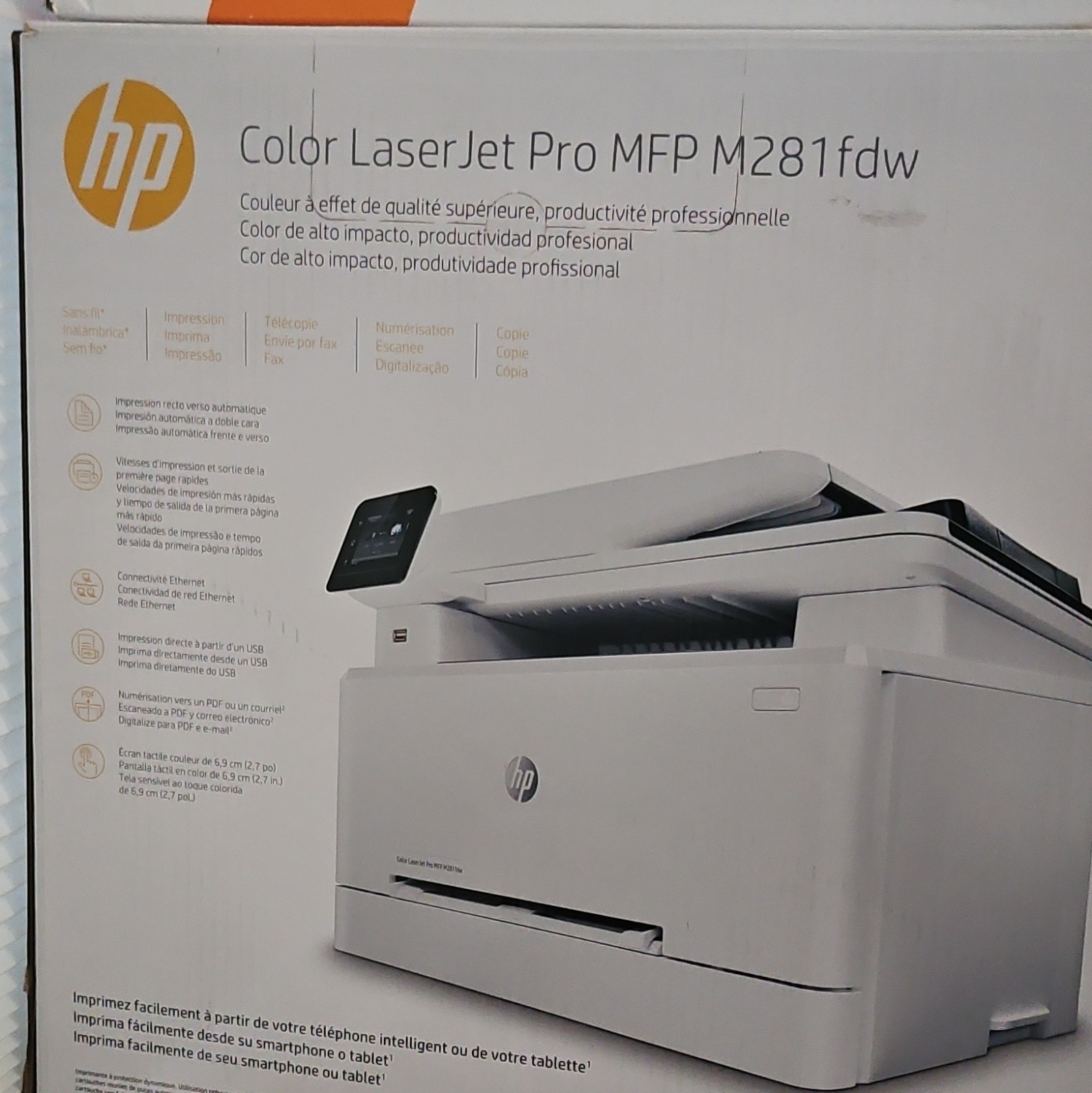 HP Color LaserJet Pro M281fdw Color All-in-One Laser Printer Duplex Fax