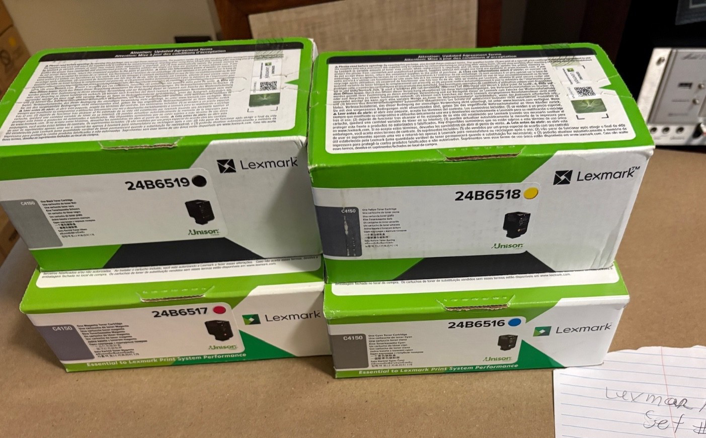 Lexmark 24B6516 6517 6518 6519 High Yield Complete Toner Set KYCM C4150 OEM #2