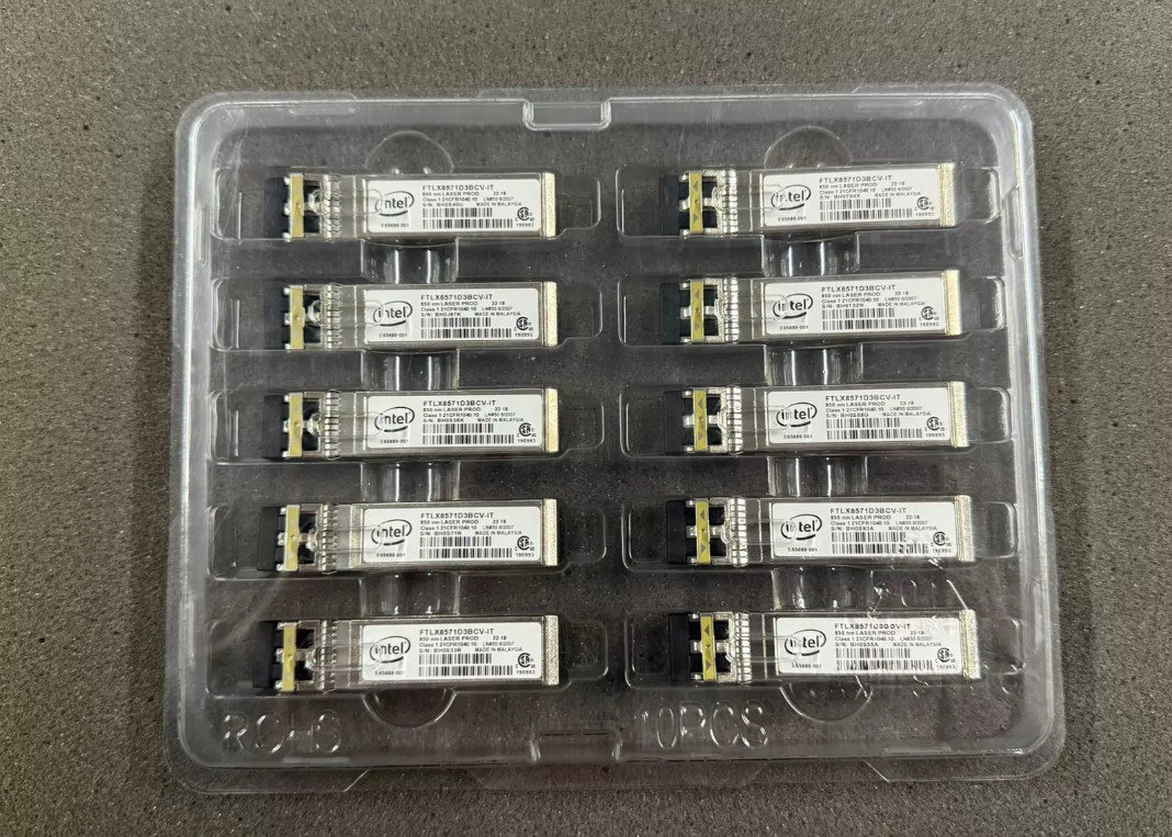 10pcs Intel FTLX8571D3BCV‑IT 10G SFP+ 850nm Multimode Transceiver